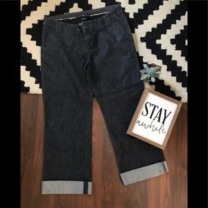 GAP dark denim with cuff. Ankle length NWOT. Sz. 6